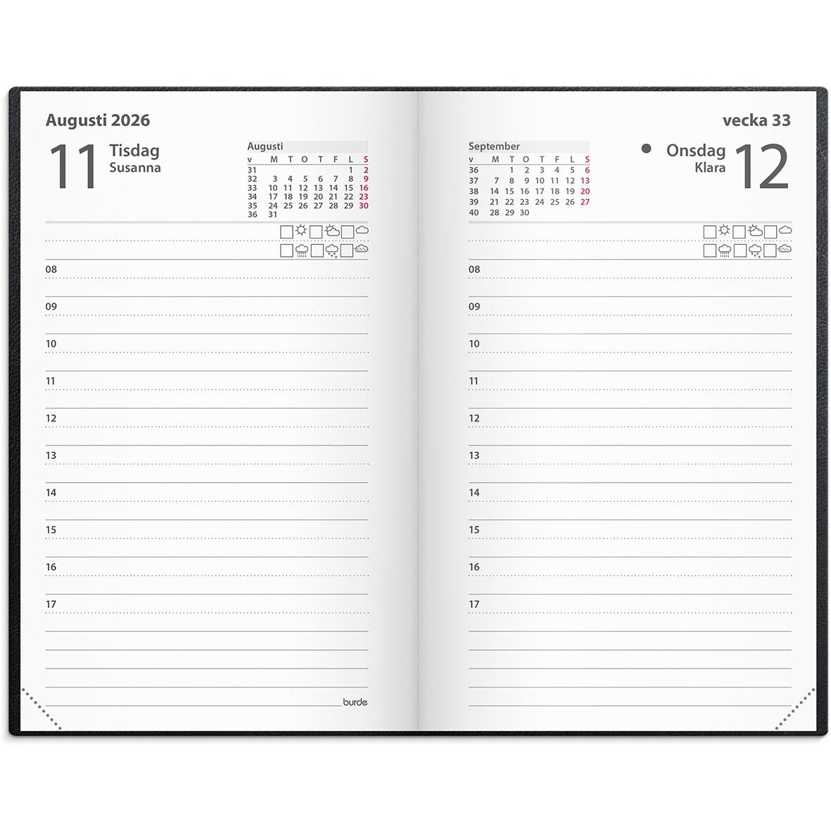 Almanacka Burde 1128 Lilla Agendan Konstläder Inbunden 2026
