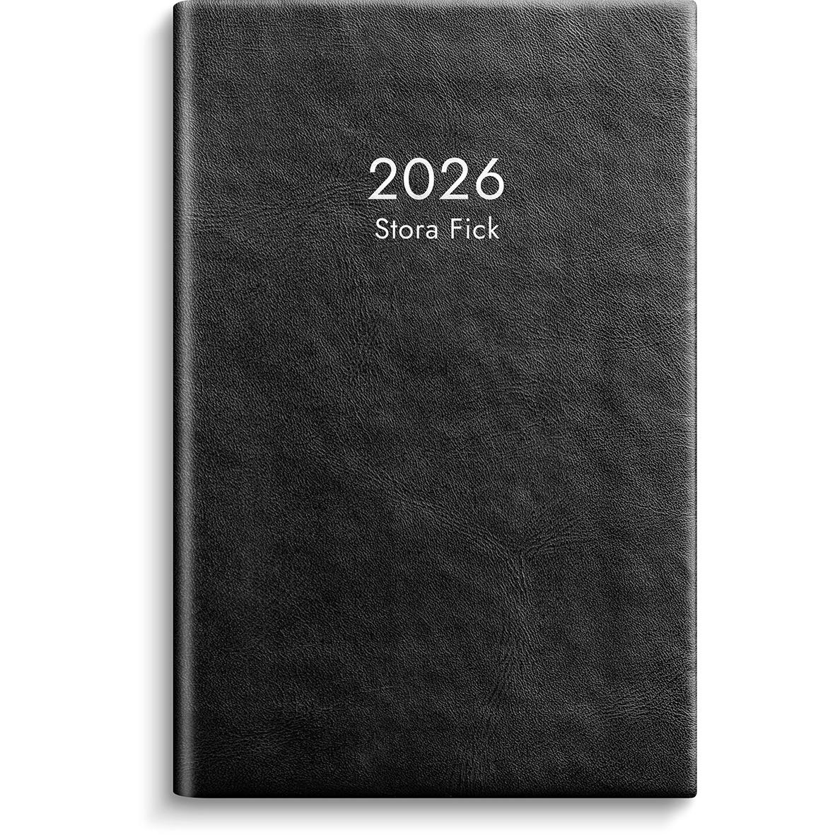 Almanacka Burde 1146 Stora Fick Konstläder 2026 Svart