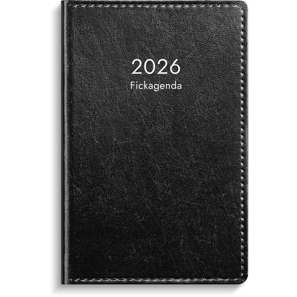 Almanacka Burde 3326 Fickagenda Konstläder 2026 Svart