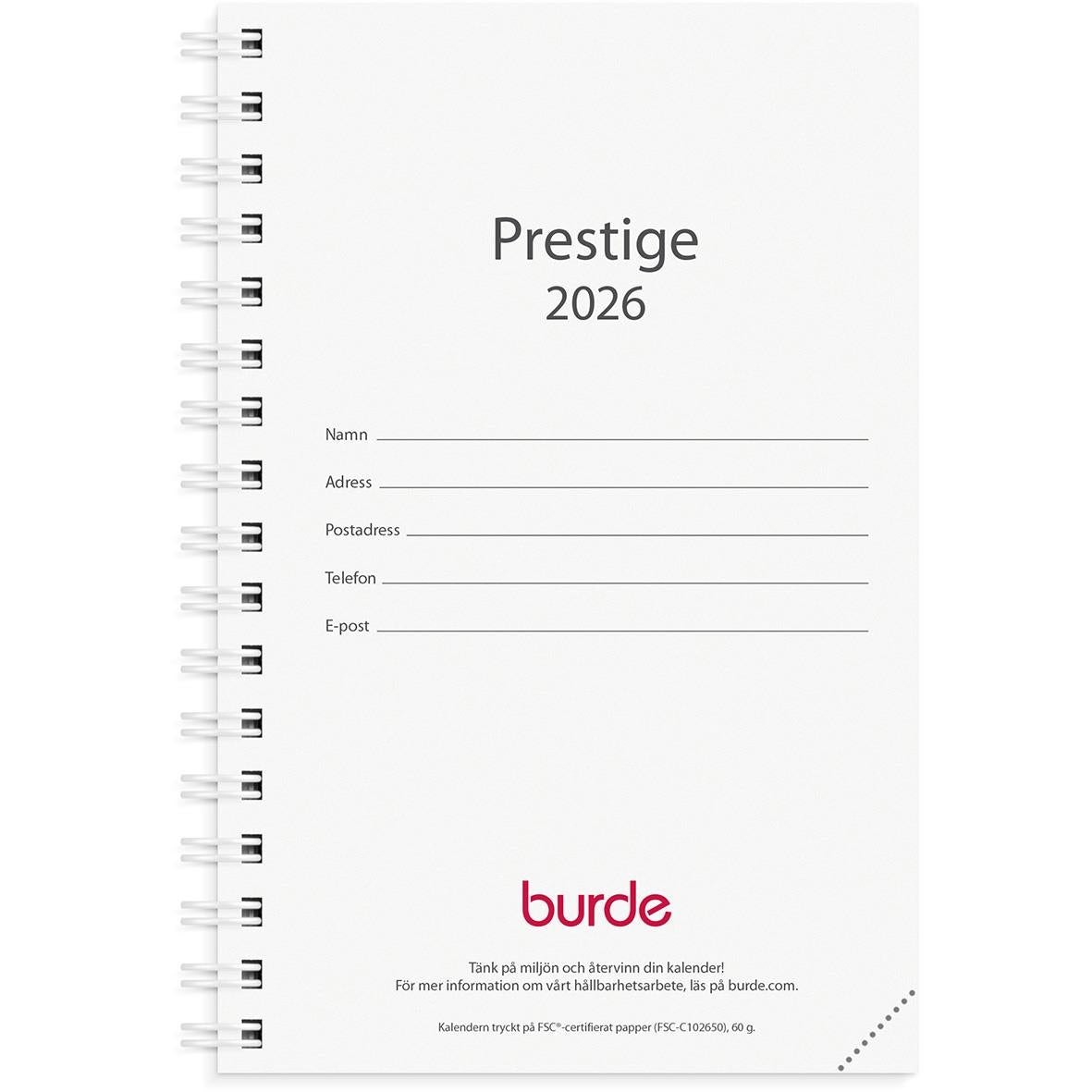 Almanacka Burde 3340 Prestige Refill 2026