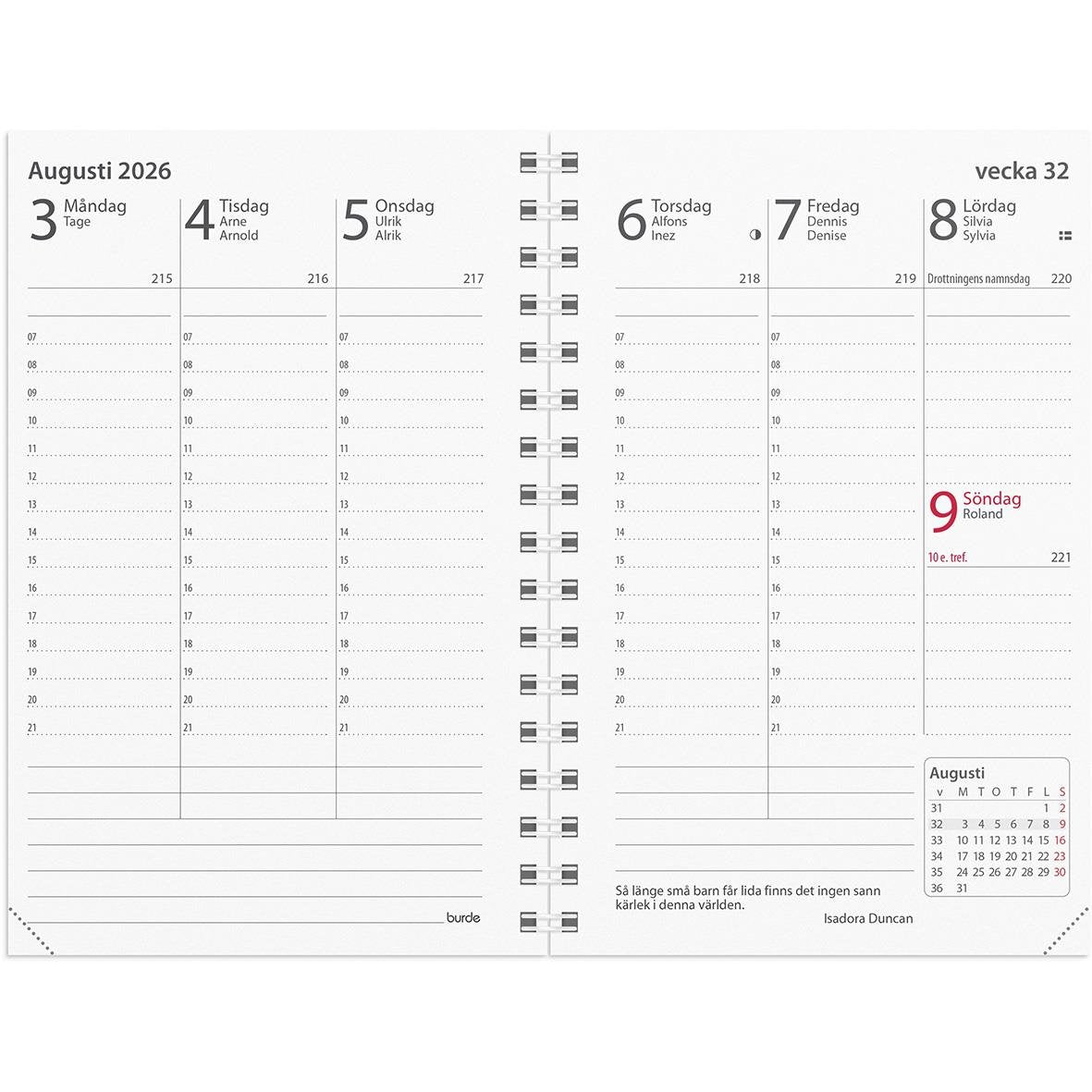 Almanacka Burde 3340 Prestige Refill 2026