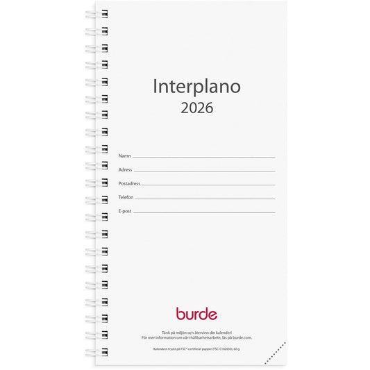 Almanacka Burde 3640 Interplano Refill 2026