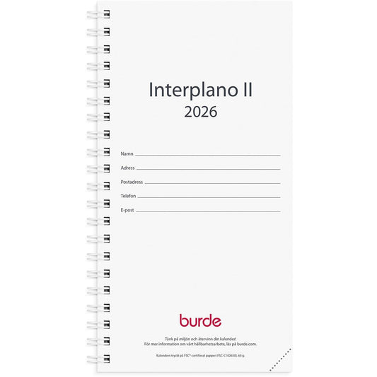Almanacka Burde 3650 Interplano II Refill 2026