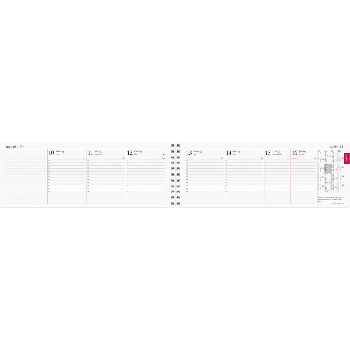 Almanacka Burde 1351 Stor Plankalender Spiral 2026