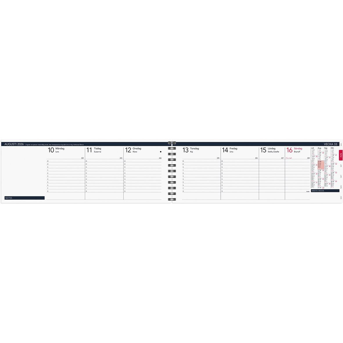 Almanacka Burde 1352 Stor Plankalender Elegant 2026