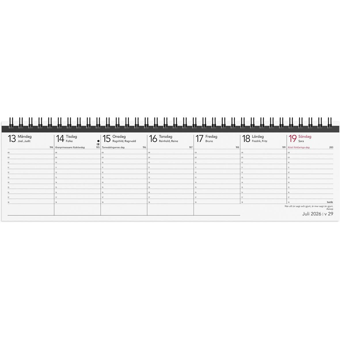 Almanacka Burde 1482 Veckoalmanackan Elegant 2026