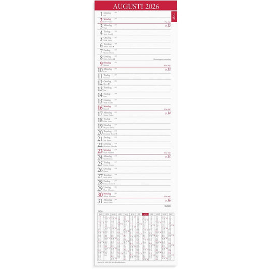 Almanacka Burde 1560 Stor Bordskalender 2026