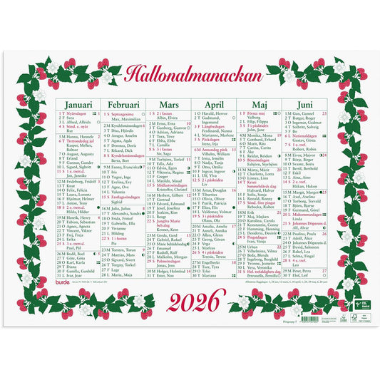 Almanacka Burde 5010 Stora Hallonalmanackan 2026