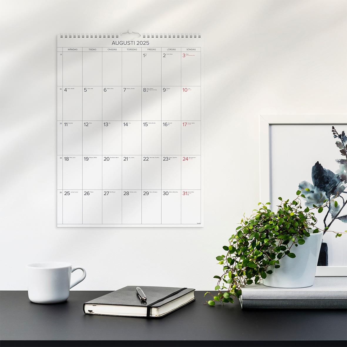 Väggkalender Burde 1726 Stora Månadskalendern 2026