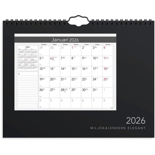 Väggkalender Burde 1708 Miljökalendern Elegant 2026