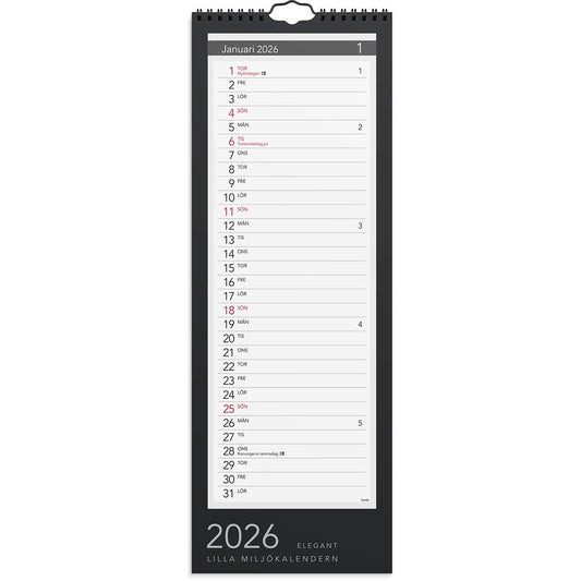 Väggkalender Burde 1709 Lilla Miljökalendern Elegant 2026