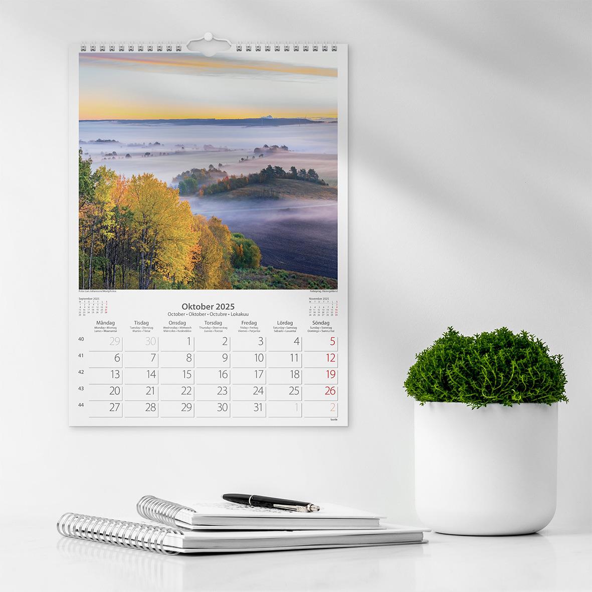 Väggkalender Burde 1725 Beautiful Sweden 2026