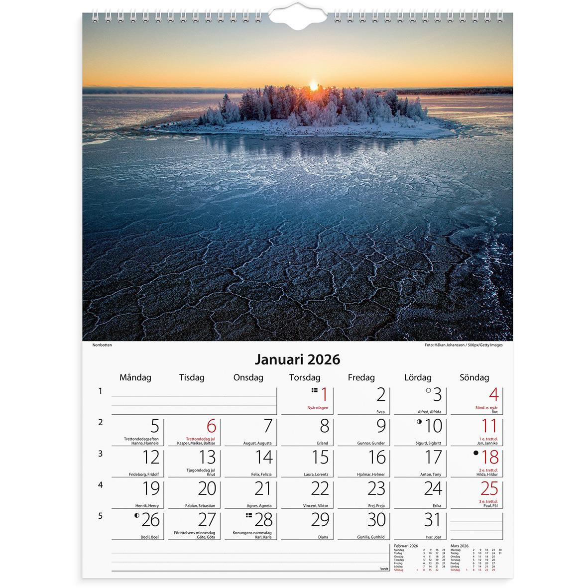 Väggkalender Burde 1778 Svenska kusten 2026
