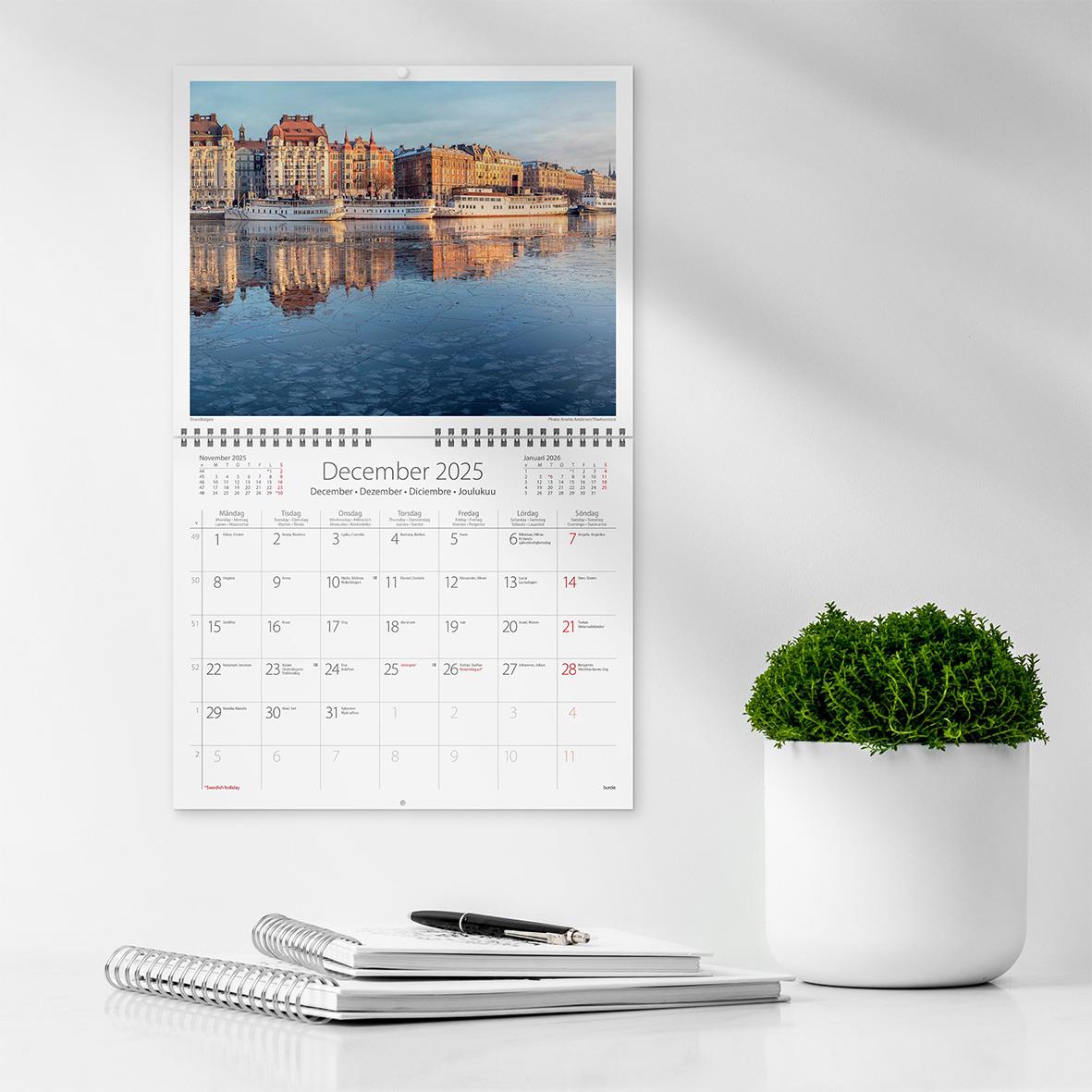 Väggkalender Burde 1729 Stockholm 2026