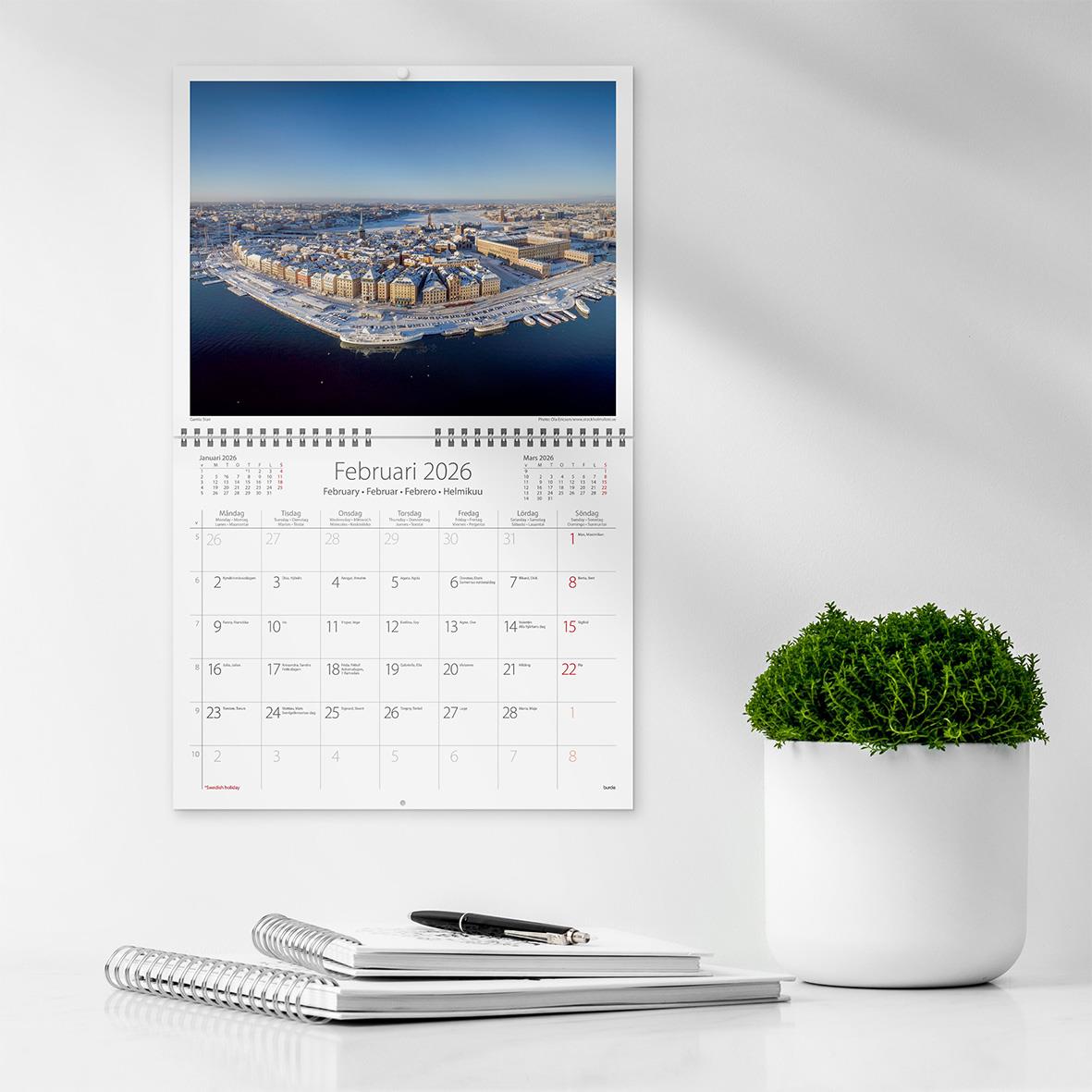 Väggkalender Burde 1729 Stockholm 2026