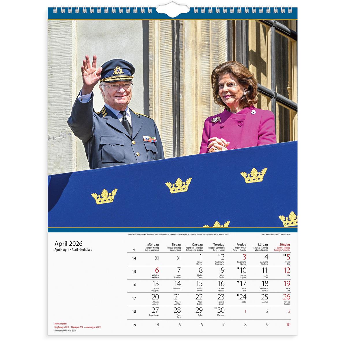 Väggkalender Burde 1797 Kungafamiljen 2026