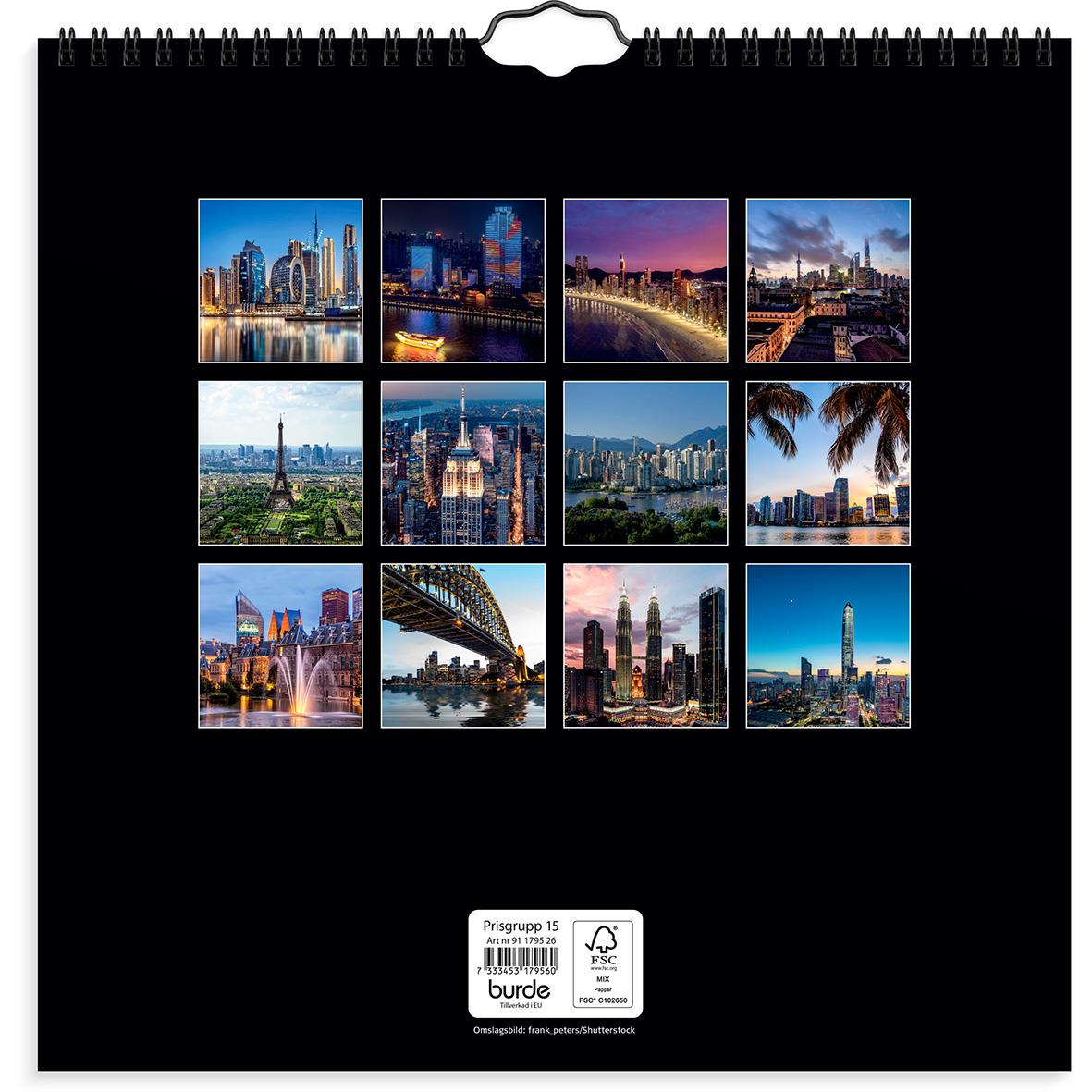 Väggkalender Burde 1795 Skylines 2026