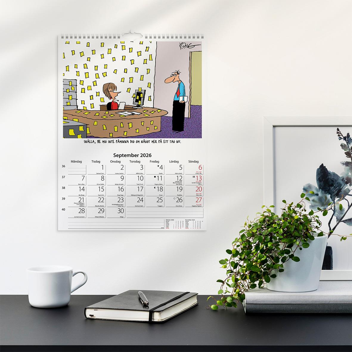 Väggkalender Burde 1707 Kontorshumor 2026
