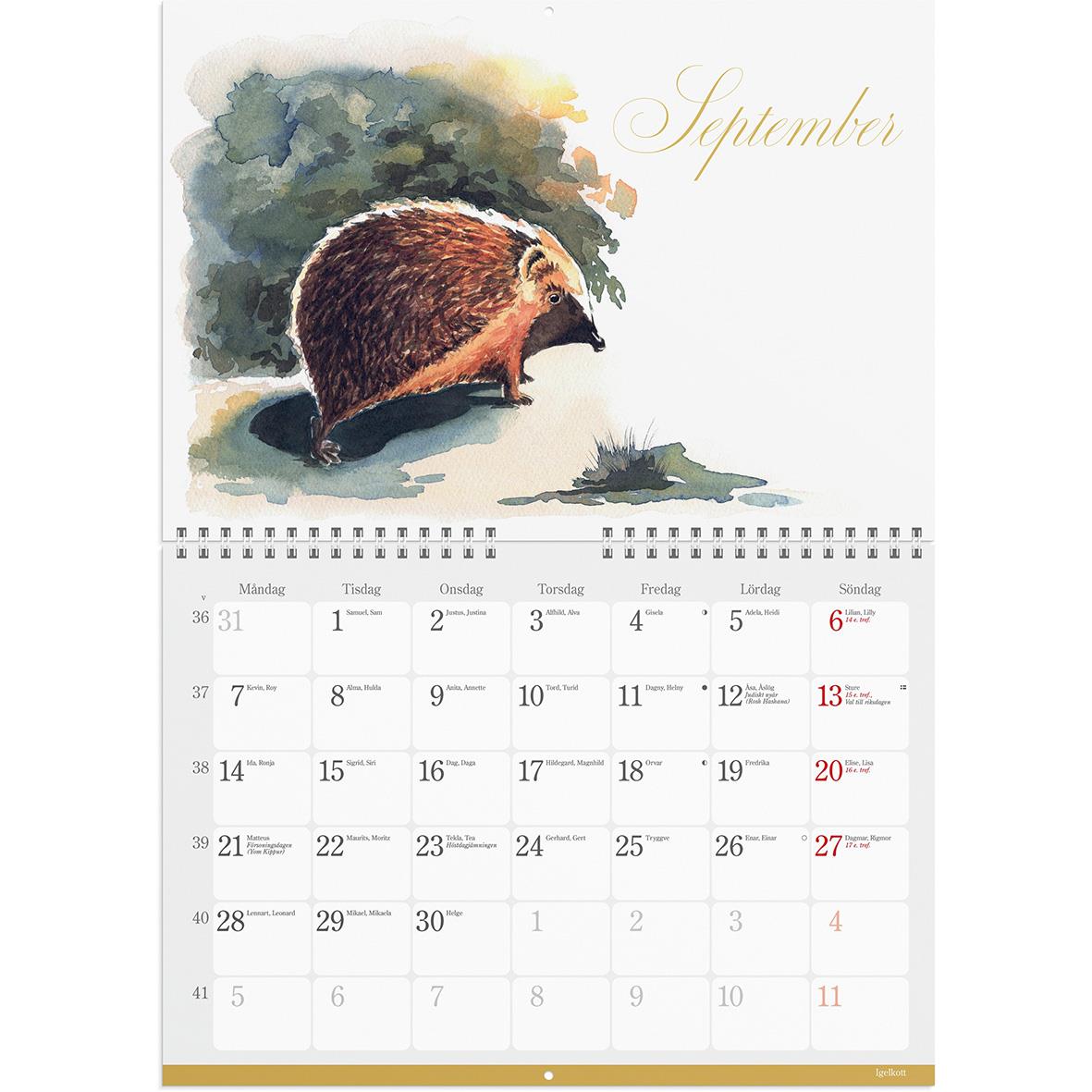 Väggkalender Burde 1728 Naturalmanacka 2026