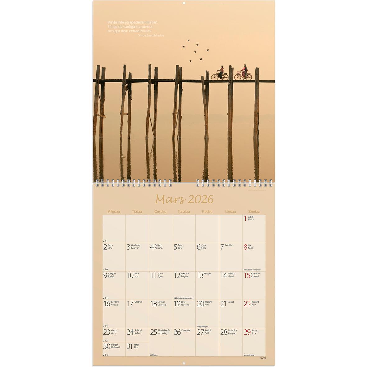 Väggkalender Burde 1721 Carpe Diem 2026