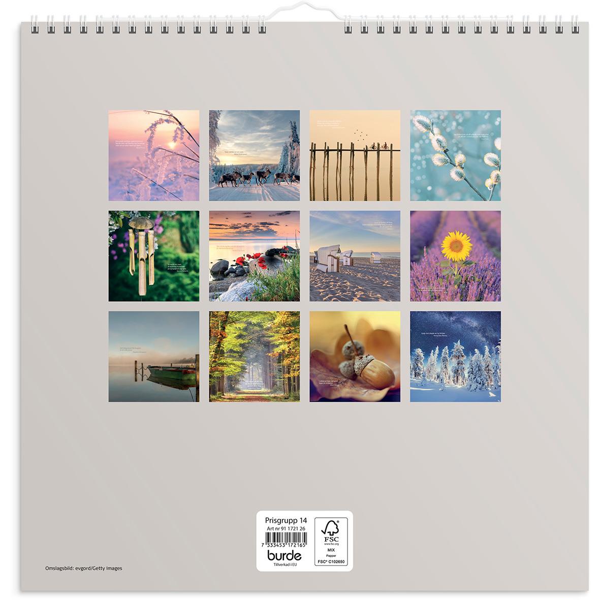 Väggkalender Burde 1721 Carpe Diem 2026