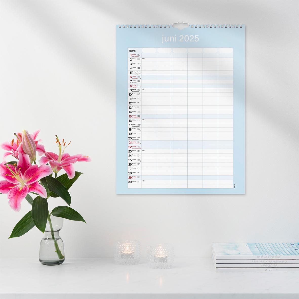 Väggkalender Burde 1759 Familjekalender Praktisk 2026