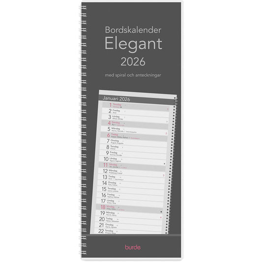 Almanacka Burde 1595 Bordskalendern Elegant Med Spiral 2026