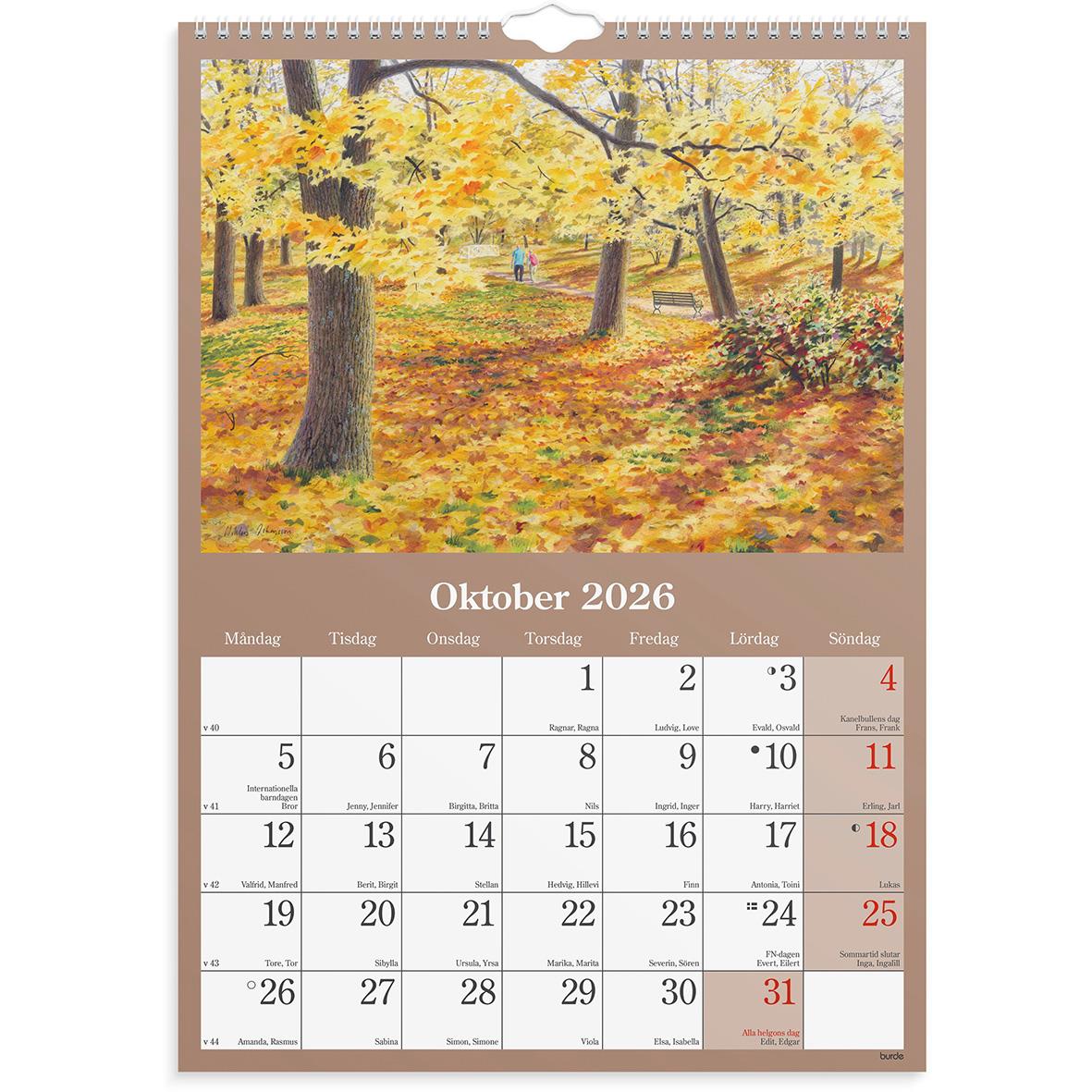 Väggkalender Burde 1733 Klassiska Sverige 2026