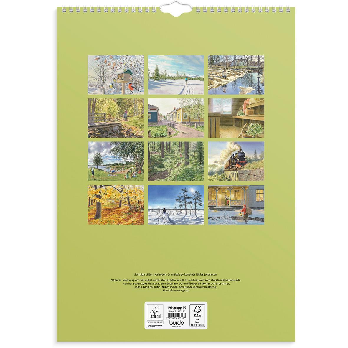 Väggkalender Burde 1733 Klassiska Sverige 2026