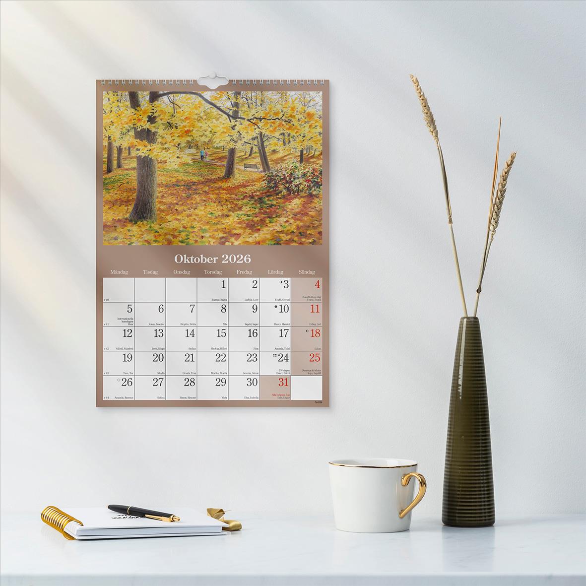 Väggkalender Burde 1733 Klassiska Sverige 2026