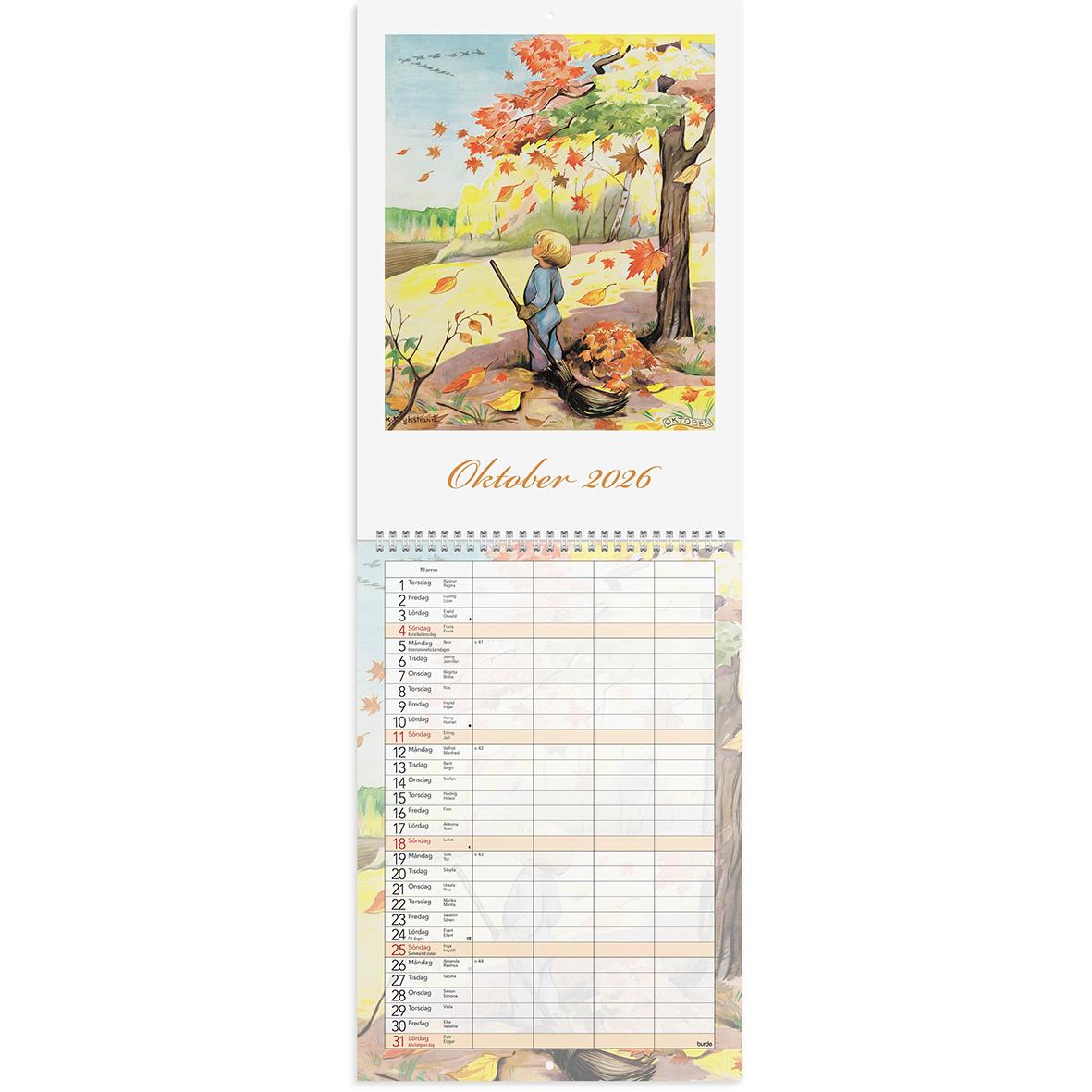 Väggkalender Burde 1739 Familje Kerstin Frykstrand 2026