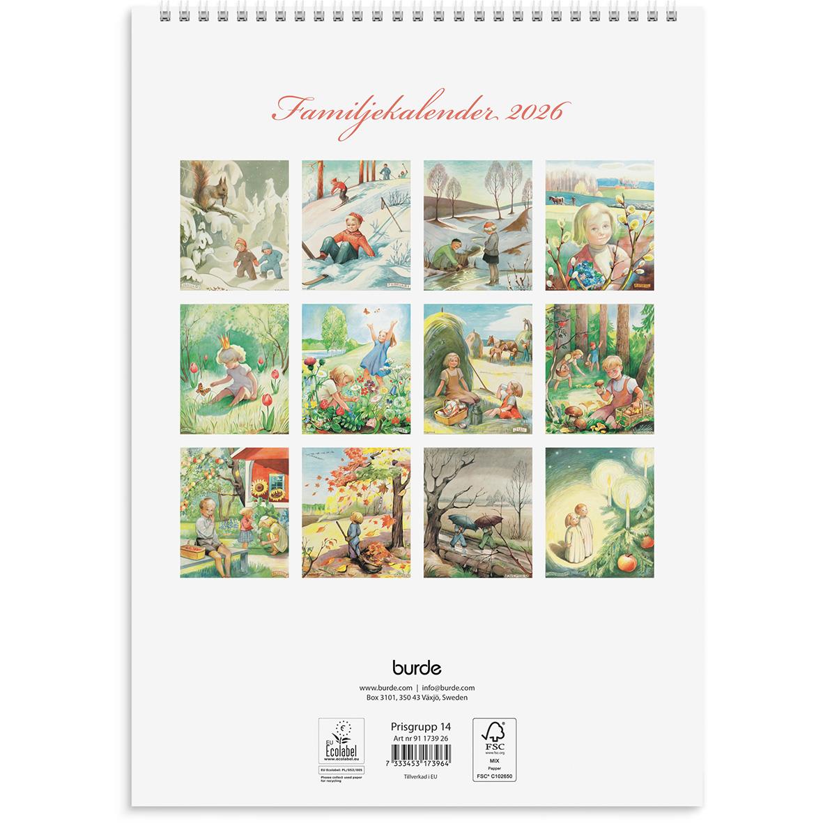 Väggkalender Burde 1739 Familje Kerstin Frykstrand 2026