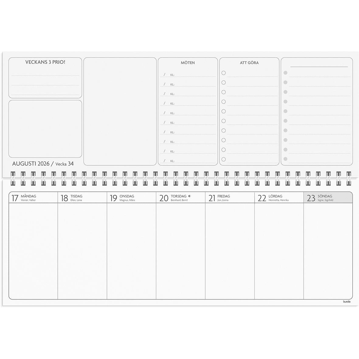 Almanacka Burde 1487 Stor Plankalender Få det gjort 2026