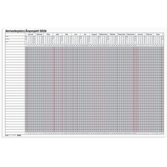 Almanacka Burde 2460 Semesterplan Mjuk Whiteboard 2026