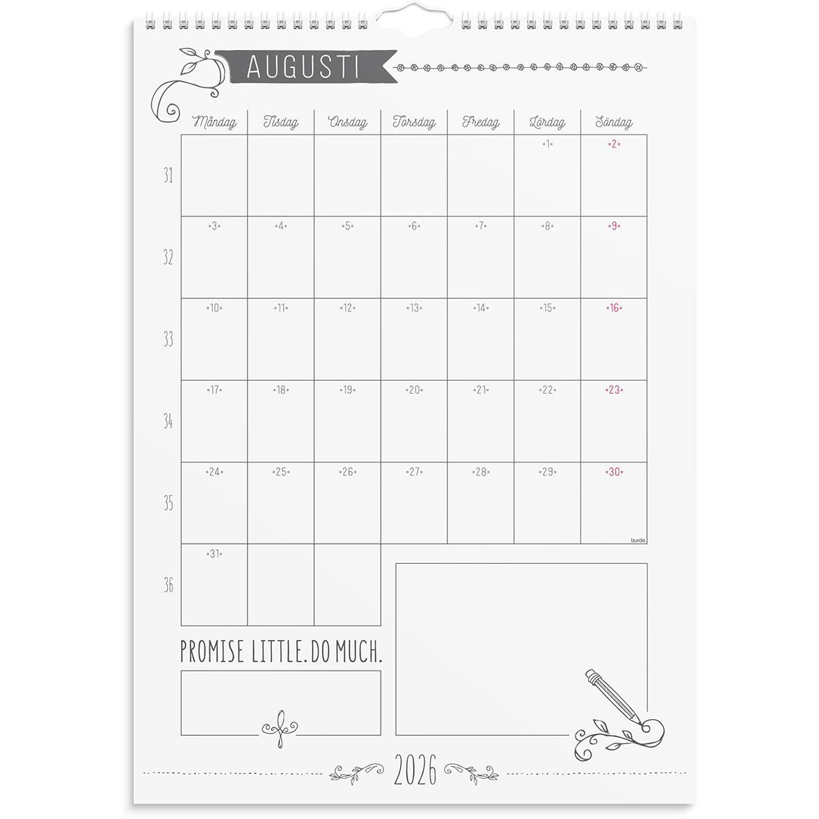 Väggkalender Burde 1770 Doodle 2026
