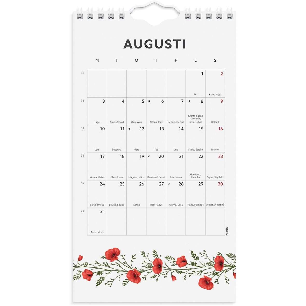 Väggkalender Burde 1783 Väggkalender Mini 2026