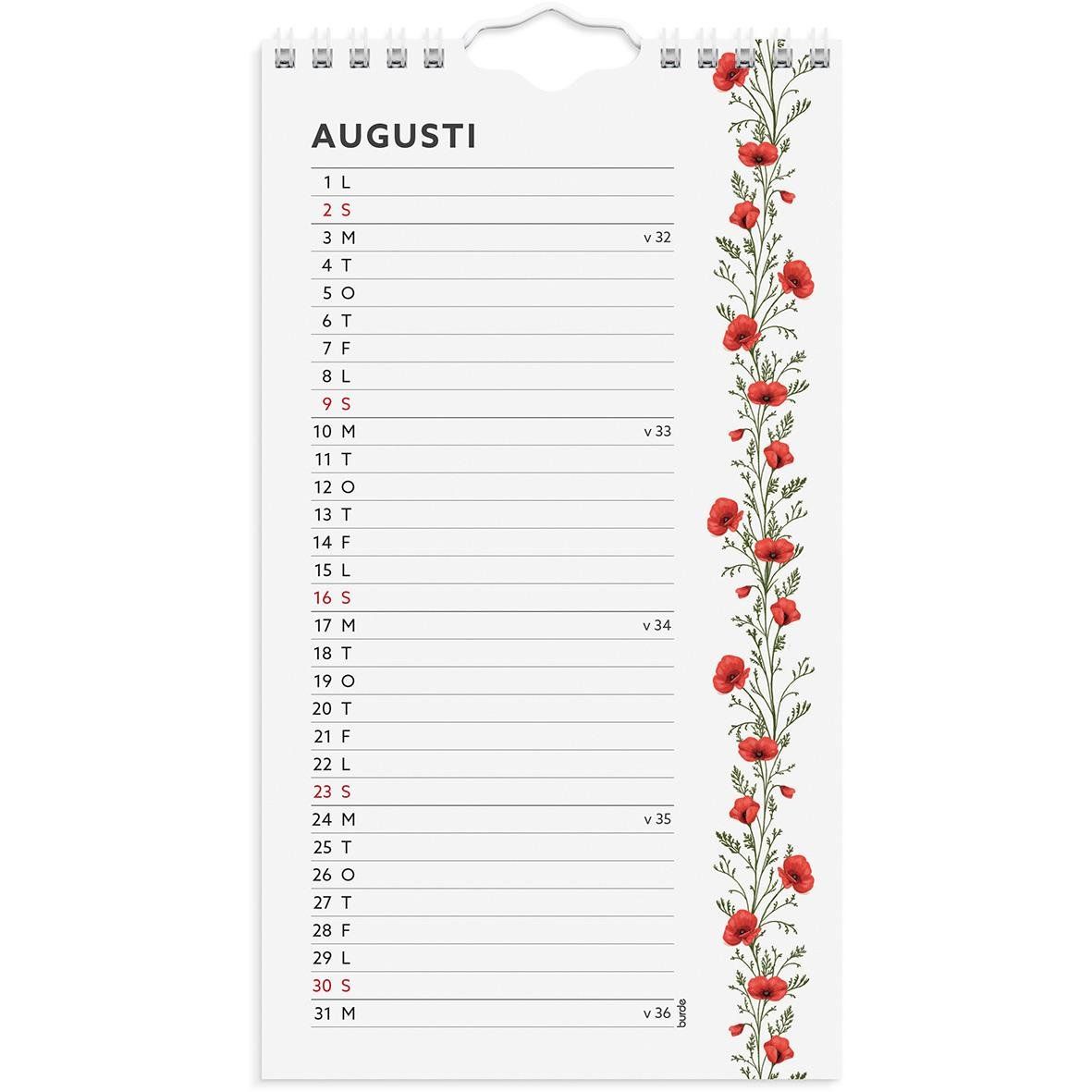 Väggkalender Burde 1783 Väggkalender Mini 2026