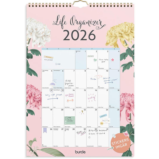 Väggkalender Burde 1781 Väggkalender Life Organizer 2026