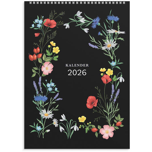 Väggkalender Burde 1799 Illustrerad Blomster 2026 A4