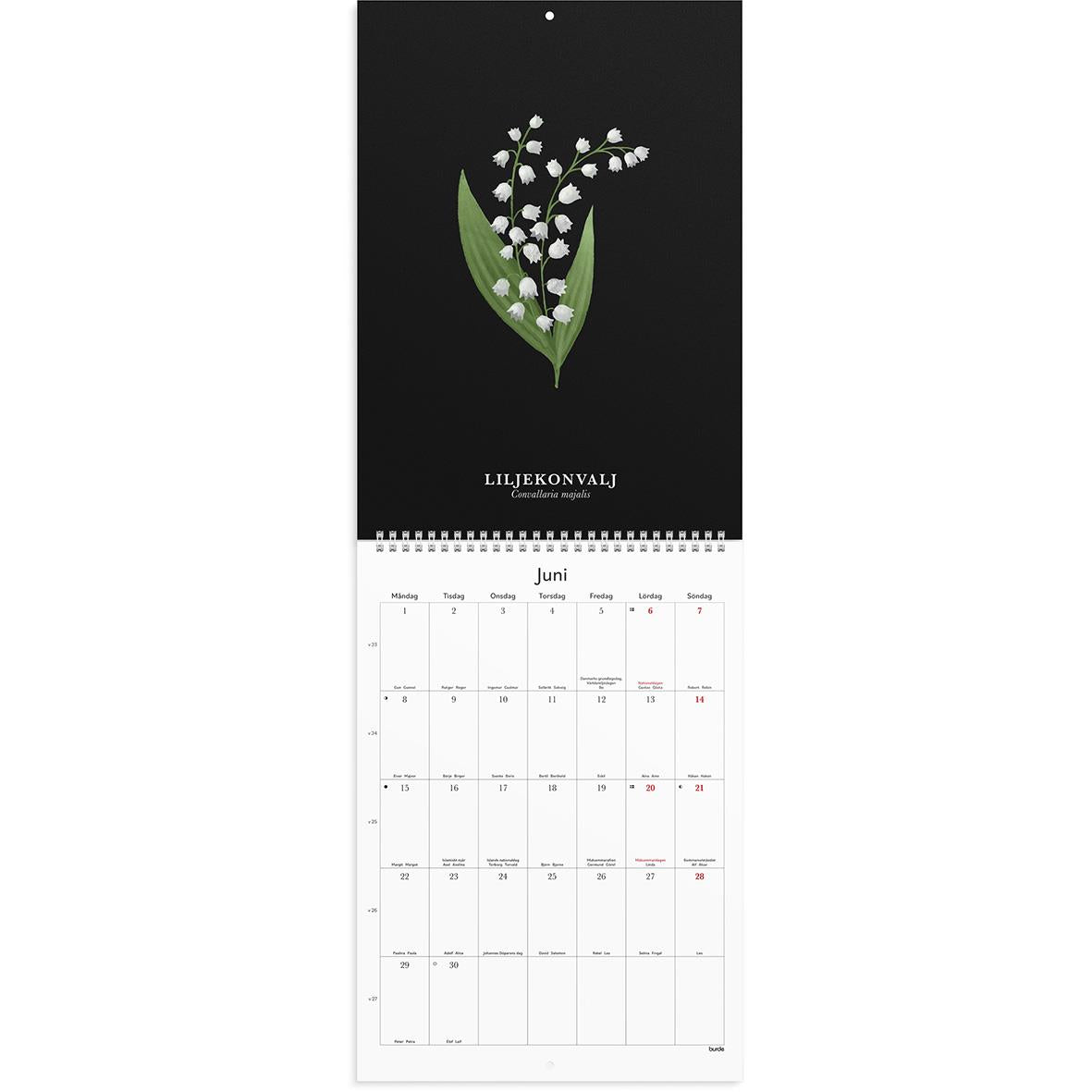 Väggkalender Burde 1799 Illustrerad Blomster 2026 A4