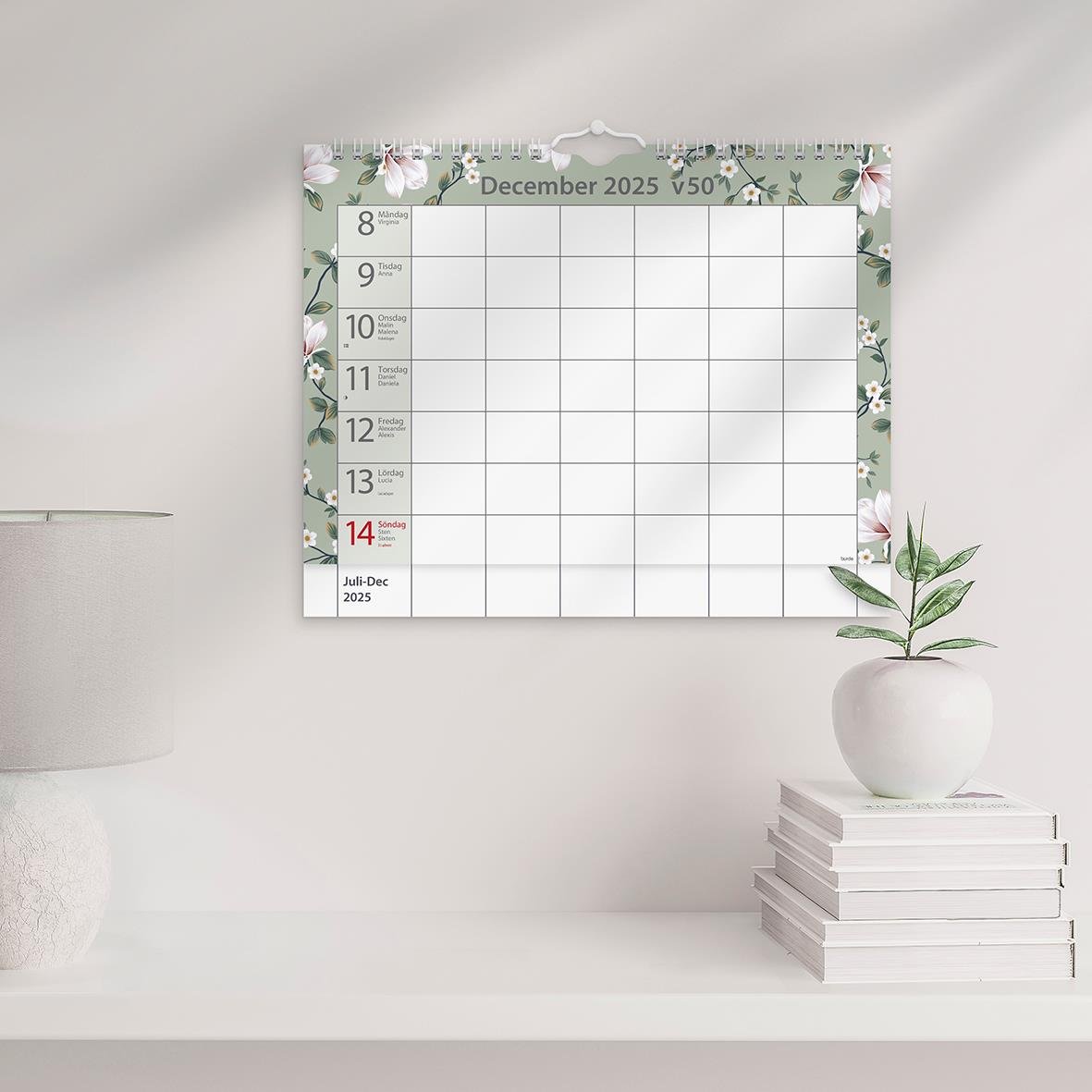 Väggkalender Burde 1825 Hemblad 25-26 A4