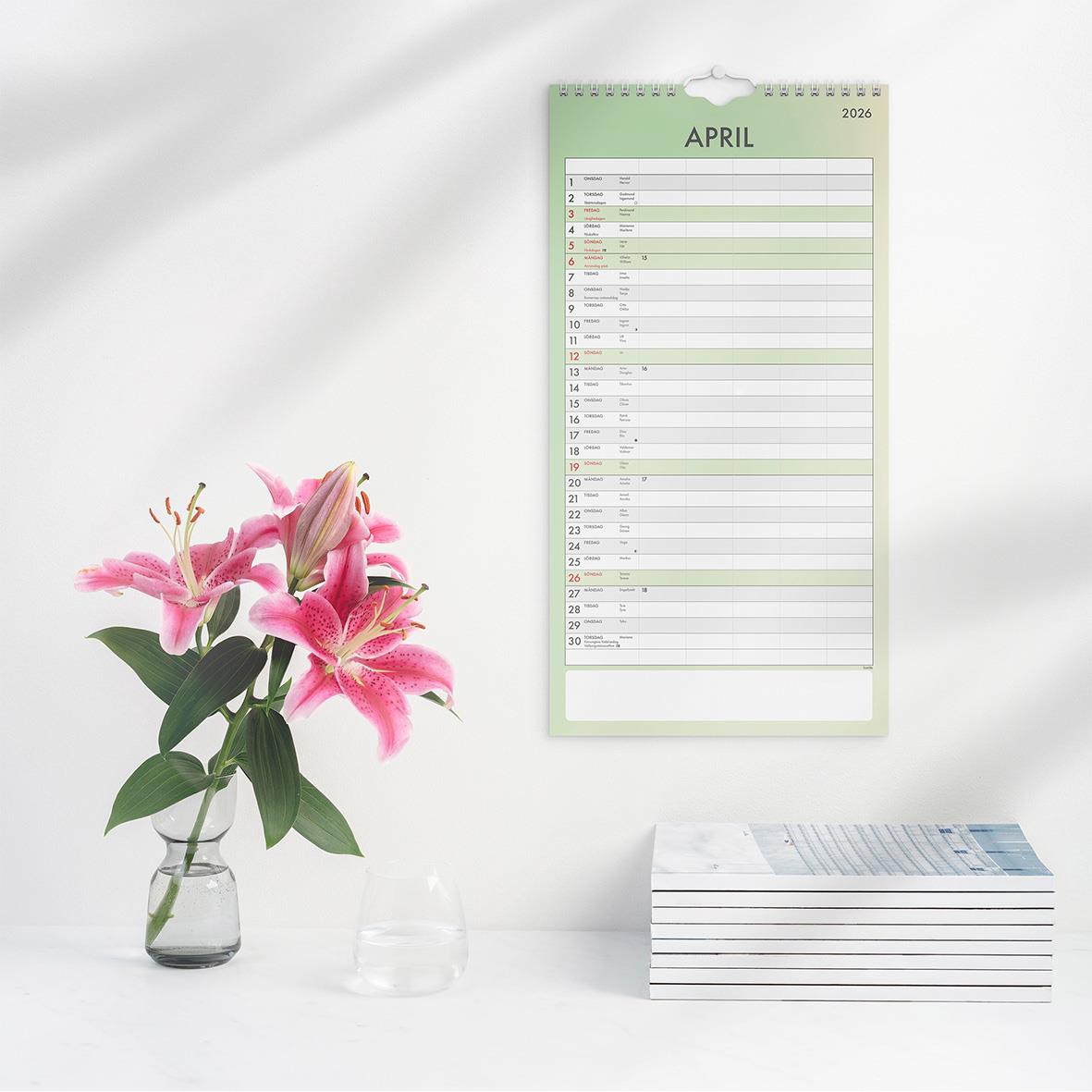 Väggkalender Burde 1792 Familj Tydlig 2026