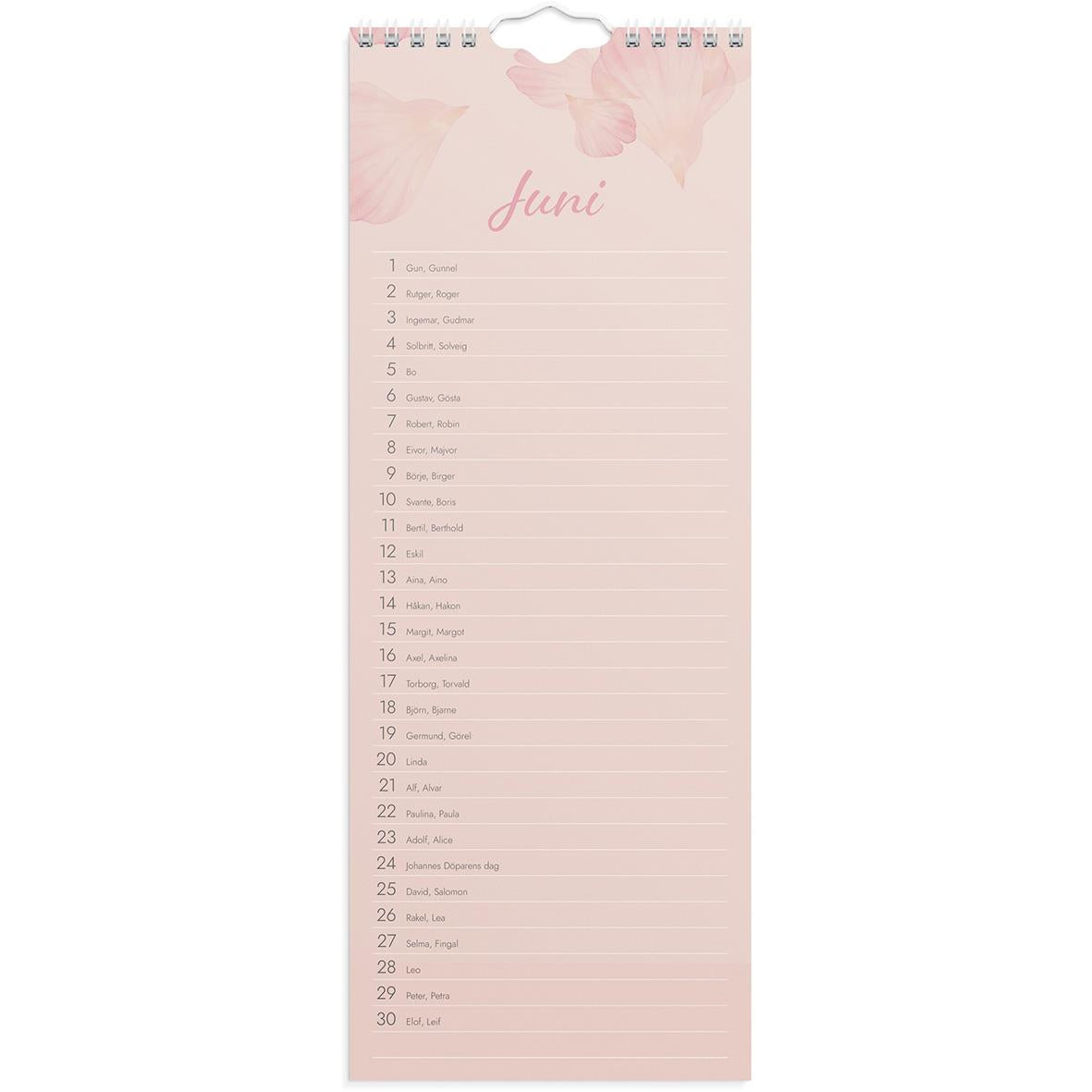 Väggkalender Burde 1890 Födelsedagar