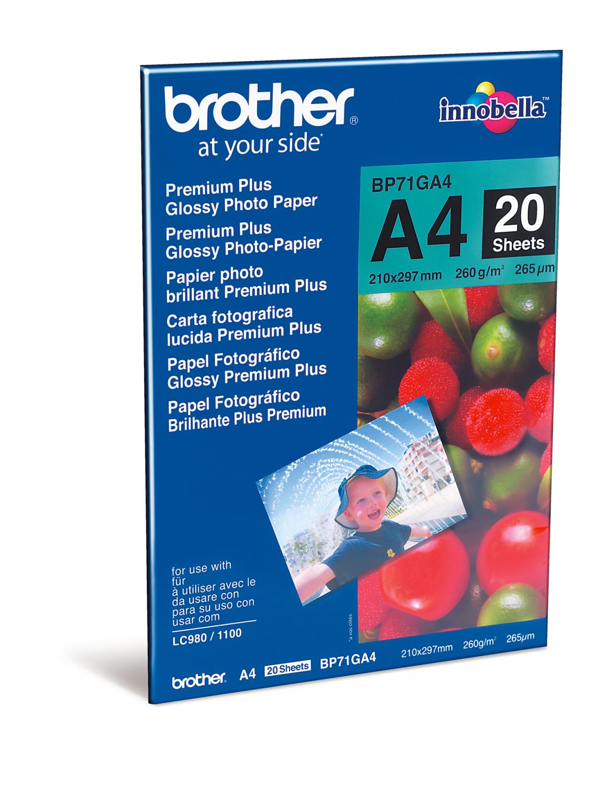 Fotopapper Brother Bläck Blankt 260g BP71GA A4