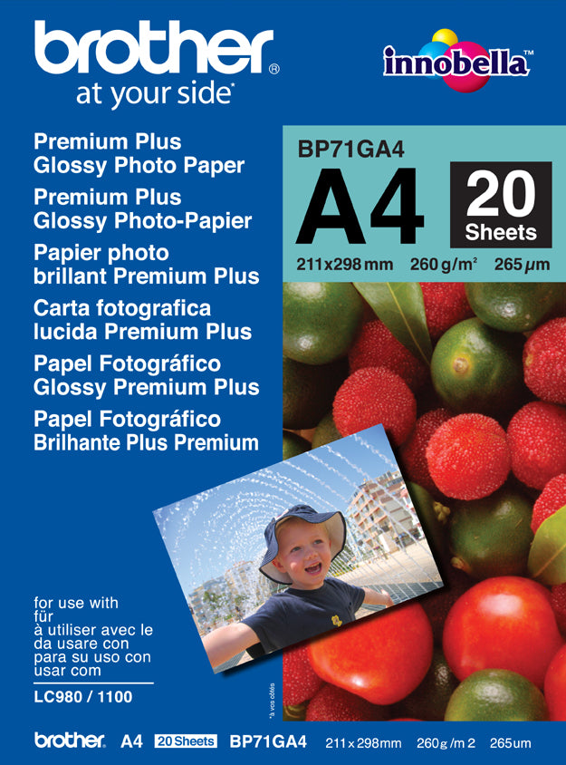 Fotopapper Brother Bläck Blankt 260g BP71GA A4