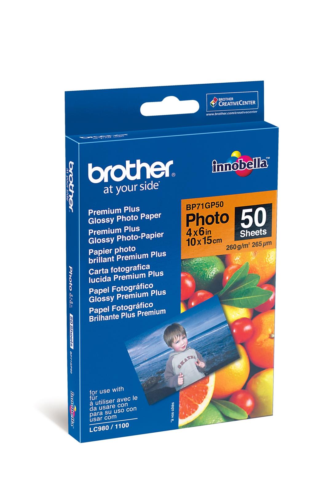 Fotopapper Brother Bläck Blankt 260g BP71GP5 10x15cm