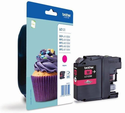 Bläckpatron Brother 600 Sidor LC123M Magenta