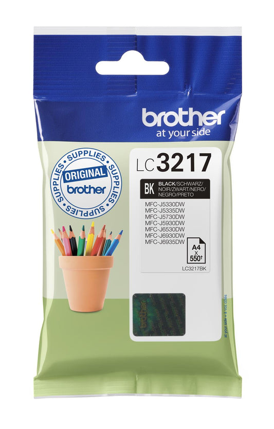 Bläckpatron Brother 550 Sidor LC3217BK Svart
