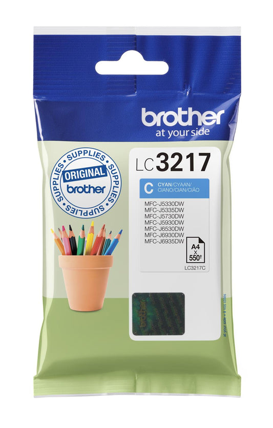 Bläckpatron Brother 550 Sidor LC3217C Cyan