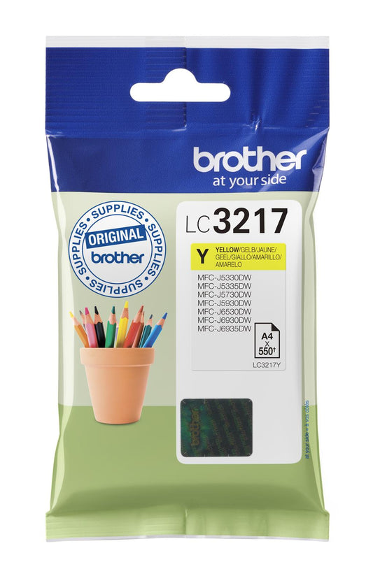 Bläckpatron Brother 550 Sidor LC3217Y Gul